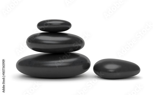 Zen stones isolated on white background