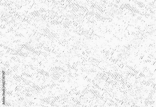 Vector abstract monochrome background featuring a pattern of intersecting diagonal lines and scattered dots forming a texture