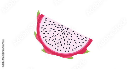 Exotic fruit slice dragon fruit pitaya healthy refreshing sweet tropical natural food ingredient