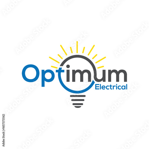 Bright Idea: Modern Minimalist Electrical Logo Design, Clean and Professional Branding for Optimum Electrical Services.