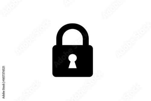 Simple black padlock icon on white