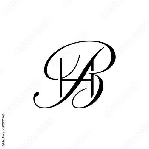 initial letter h with b script logo