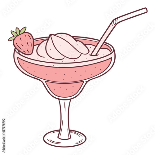 Frozen Daiquiri Vector Transparent PNG. Perfect for: summer party menus, resort branding, frozen drink packaging, tropical ads