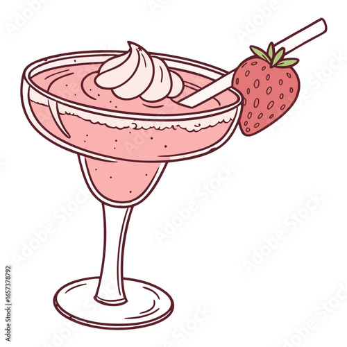 Frozen Daiquiri Vector Transparent PNG. Perfect for: summer party menus, resort branding, frozen drink packaging, tropical ads