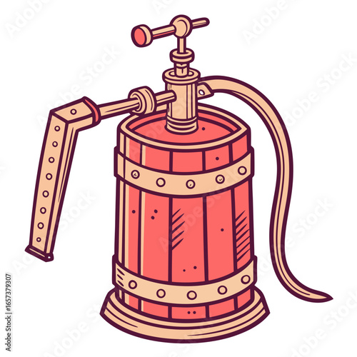 Retro Boiler Punch Steampunk Cocktail Vector Transparent PNG. Perfect for: fantasy taverns, industrial bar branding, steampunk parties, RPG alcohol assets