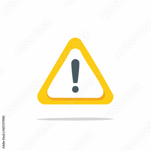  A clean and modern icon of a yellow triangle with a black exclamation mark, representing a warning, caution, or alert. This image is perfect for any design needing to convey a potential issue