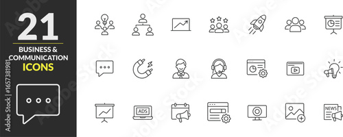 Business & Communication Line Icons