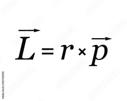 Angular Momentum Formula on the white background. Education. Science. School. Vector illustration.	