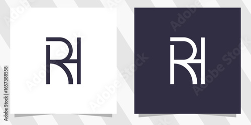 letter rh hr logo design vector