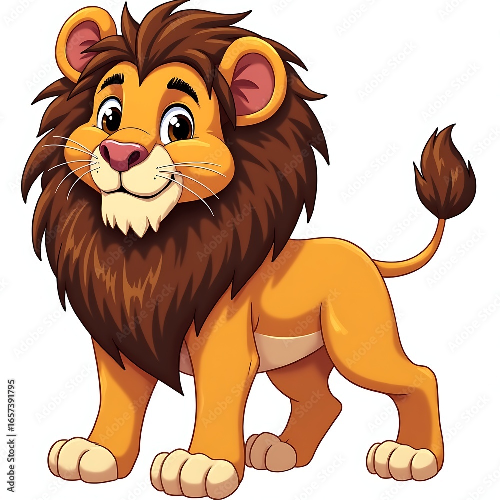 Obraz premium lion cartoon isolated on white background