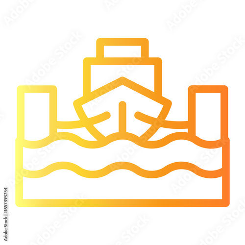 dock Line Gradient Icon