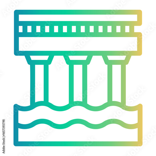 dock Line Gradient Icon