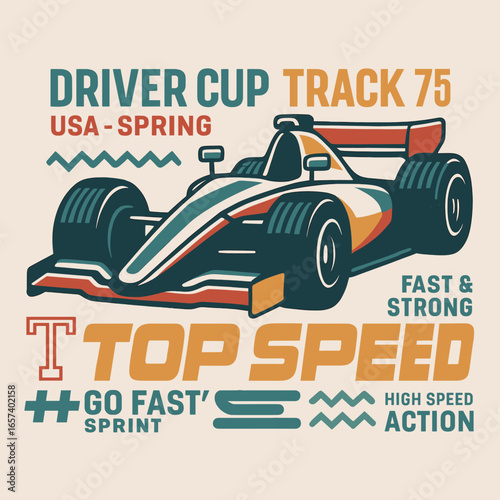 Road speed graphic print. Legend race. Car print design for t shirt print, poster, sticker, background and other uses. Speed community club. Extreme racing. 