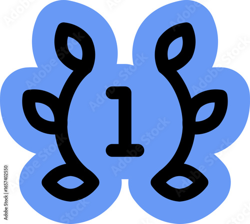 Victory Wreath with Number 1 Icon