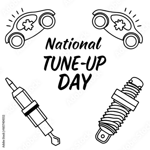 NATIONAL TUNE-UP DAY vector illustration