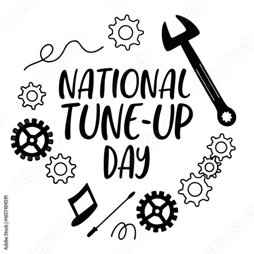 NATIONAL TUNE-UP DAY vector illustration