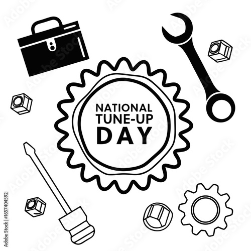 NATIONAL TUNE-UP DAY vector illustration