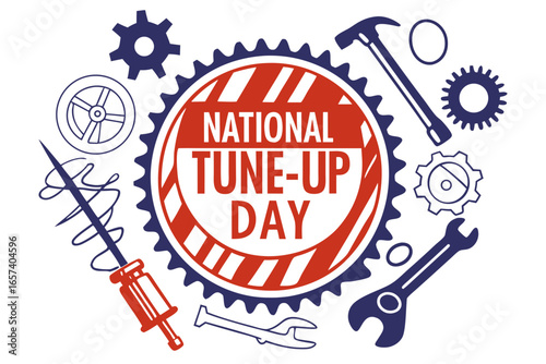 NATIONAL TUNE-UP DAY vector illustration