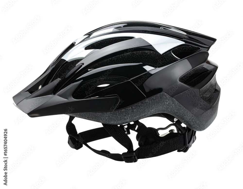 Fototapeta premium black helmet on a white background