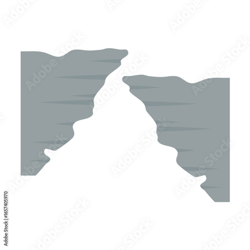 Cartoon steep cliff vector illustration