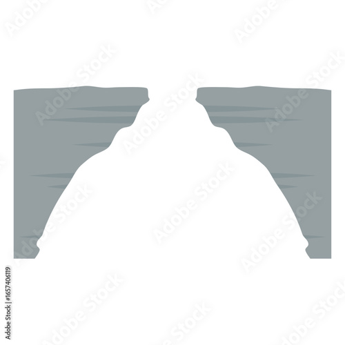 Cartoon steep cliff vector illustration