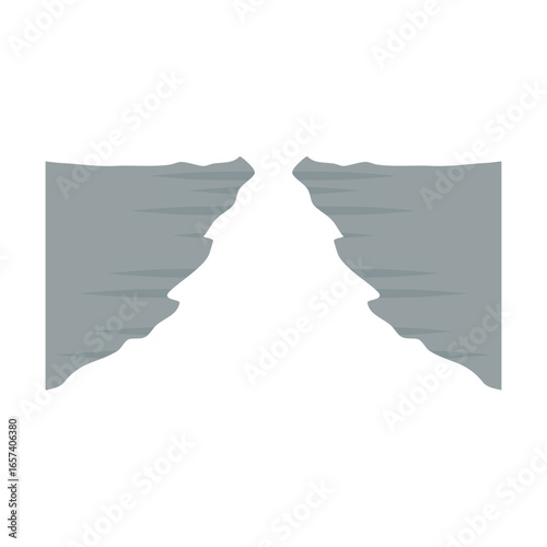 Cartoon steep cliff vector illustration