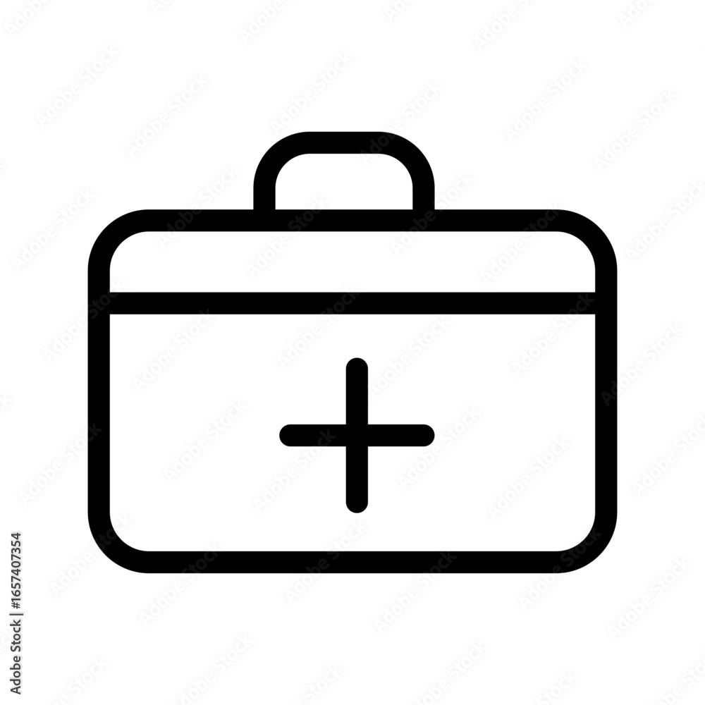 Obraz premium first aid kit line icon