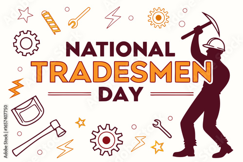 NATIONAL TRADESMEN DAY vector illustration