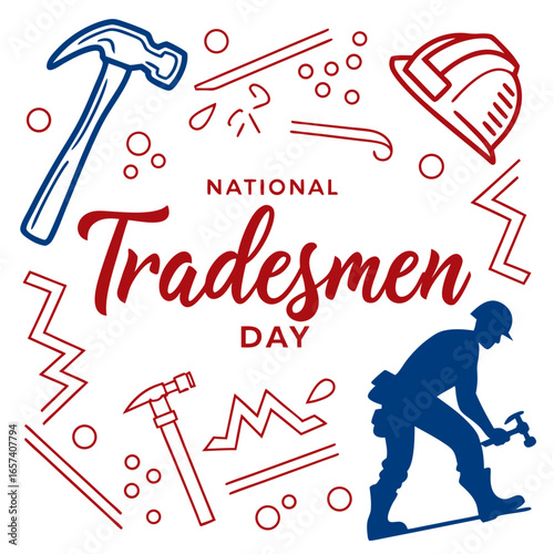 NATIONAL TRADESMEN DAY vector illustration