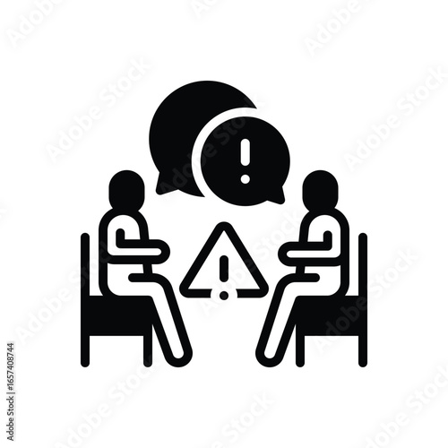 Black solid icon for crisis communication