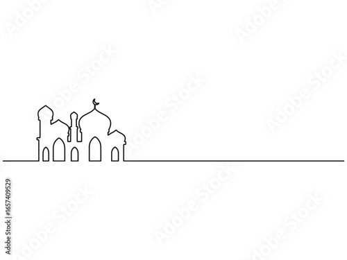 Mosque Line Art Silhouette Illustration