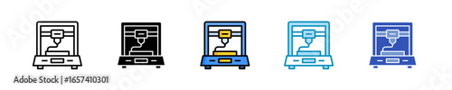 3D Printing  Icon Set Multiple Style Collection
