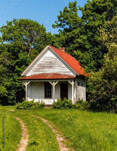 Wallpaper Mural Quaint, weathered cottage in a meadow Torontodigital.ca