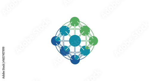networked global solutions a modern connected logo design for technology finance or consultancy businesses seeking visual representation of collaboration and growth