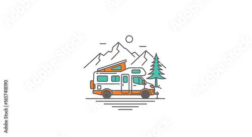 adventure awaits campervan logo design for travel tourism and outdoor recreation businesses