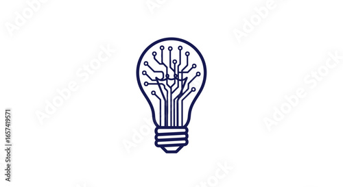 innovative tech solution circuitry lightbulb logo for startups ai and digital businesses seeking a modern insightful brand identity