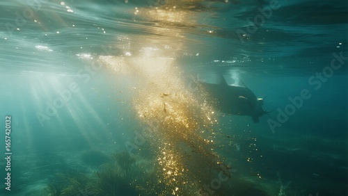 The Underwater Sunbeam: A Moment of Golden Light