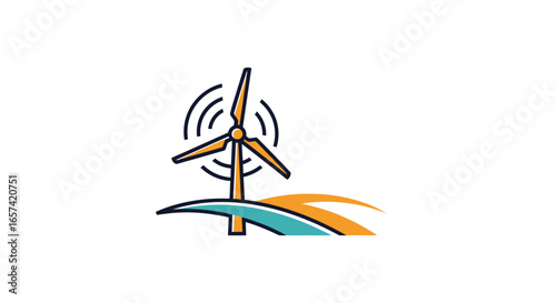 clean energy wind turbine logo modern ecofriendly design for green businesses renewable energy companies and sustainable initiatives