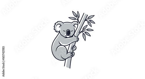 adorable sleeping koala logo perfect for ecofriendly australian or childrens brands seeking a cute and calming mascot design