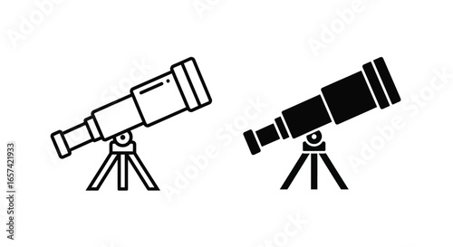 Telescope - Minimalistic Line Art Design