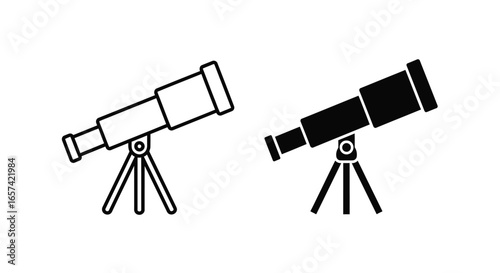 Telescope - Minimalistic Line Art Design