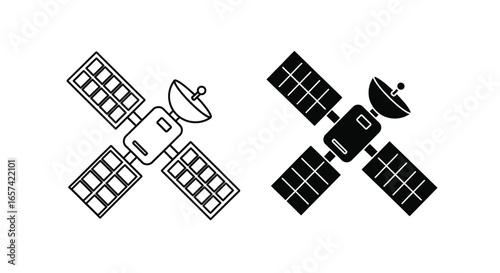 Space Station - Minimalistic Line Art Design