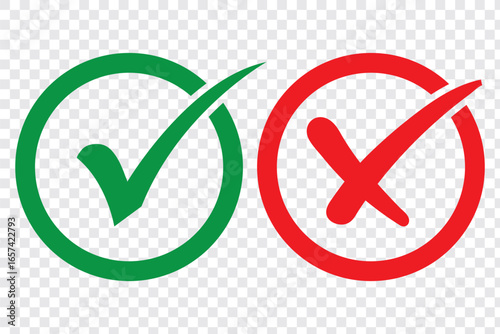 Green check mark, isolated tick symbols, checklist signs, and an approval badge. Flat and modern checkmark design, vector illustration.