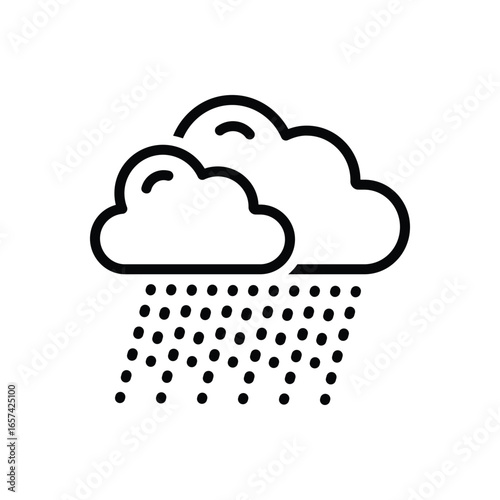 Black line icon for rainy
