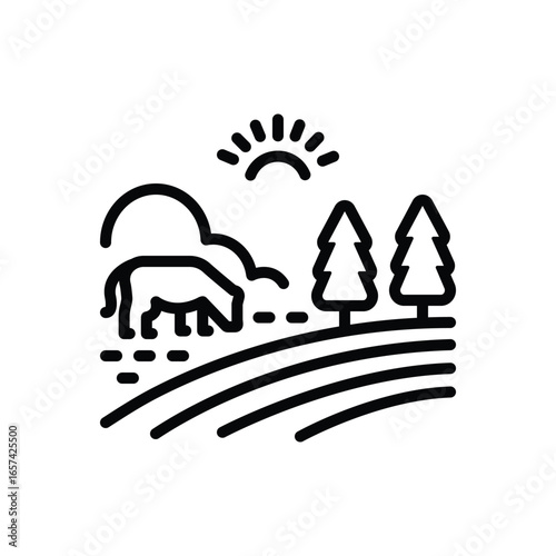 Black line icon for temperate