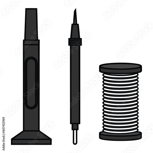 Abstract soldering iron and electronics tool