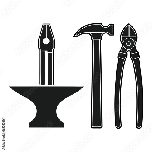 Minimalist bolt cutter anvil and hammer combo