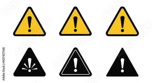 Warning signs and symbols with exclamation marks in various colors and styles silhouette Free Download Warning signs and symbols with exclamation marks in various colors and styles silhouette - GFXLoad