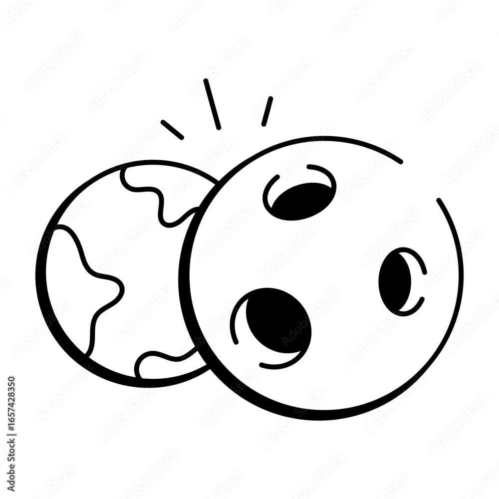 Fototapeta premium A doodle style icon showing cosmic symbol 