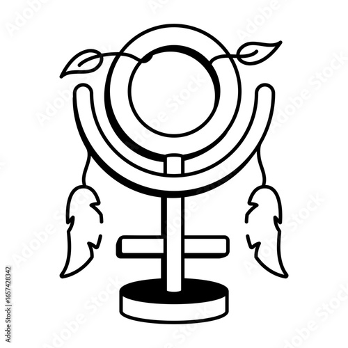 A drawing style icon representing pluto symbol
